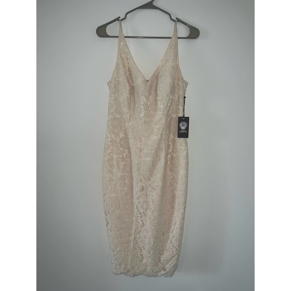 Vince Camuto Midi cream cocktail formal dress
